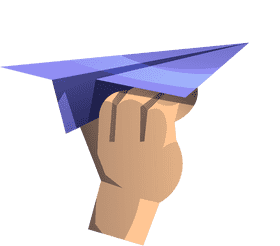 Paper plane hand clipart