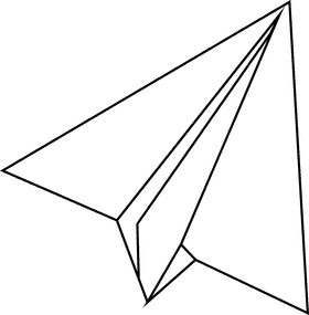 Paper plane black and white clipart