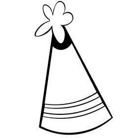 Party hat blue top black and white clipart