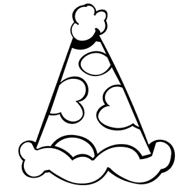 Party hat clouds black and white clipart