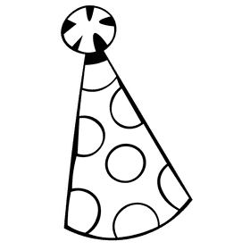 Party hat red dot black and white clipart