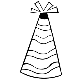 Party hat stripe black and white clipart