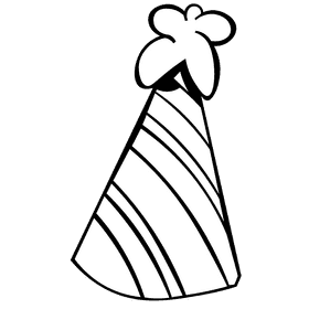 Party hat stripes black and white clipart