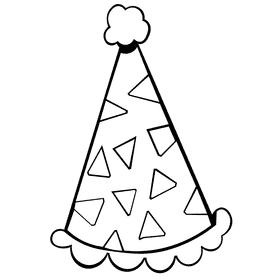 Party hat triangles black and white clipart