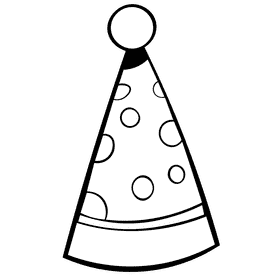 Party hat yellow black and white clipart