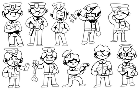 Police black and white vector