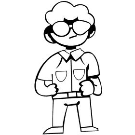 Police glasses black and white clipart