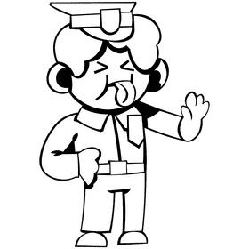 Police stop black and white clipart