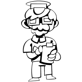 Police veteran black and white clipart