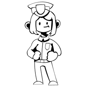 Police woman black and white clipart