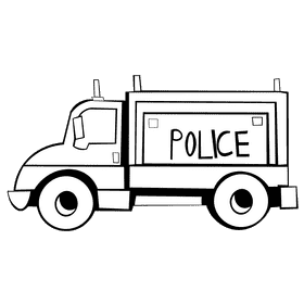 Police car big car black and white clipart