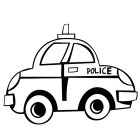 Police car car black and white clipart