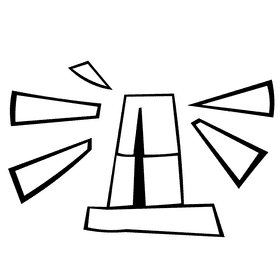 Police car lights black and white clipart