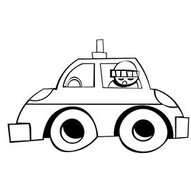 Police car thief black and white clipart