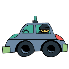 Police car thief clipart