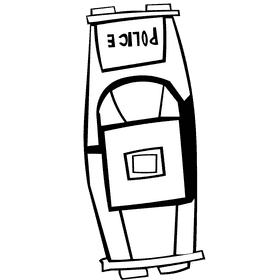Police car top black and white clipart