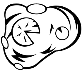 Pond top view black and white clipart