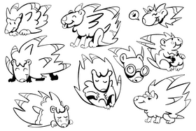 Porcupine black and white vector