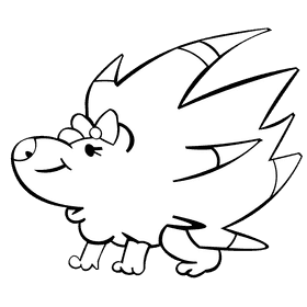 Porcupine bow black and white clipart