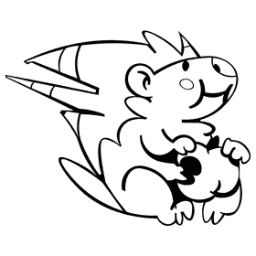 Porcupine eating black and white clipart