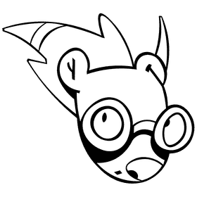 Porcupine glasses black and white clipart