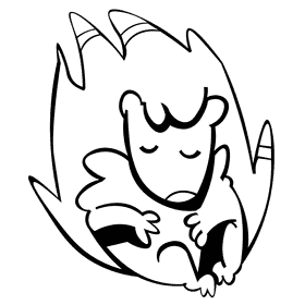 Porcupine sleep black and white clipart