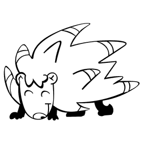 Porcupine smile black and white clipart