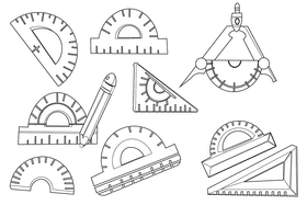 Protractor black and white vector