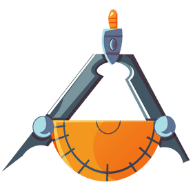 Protractor compass clipart