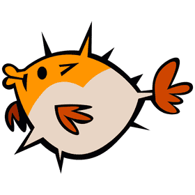 Pufferfish profile clipart