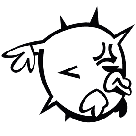 Pufferfish angry black and white clipart