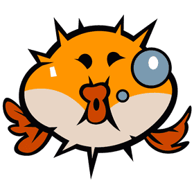 Pufferfish bubbles clipart