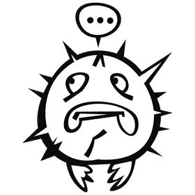 Pufferfish confused black and white clipart