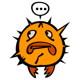 Pufferfish confused clipart