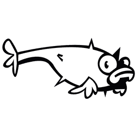 Pufferfish small black and white clipart