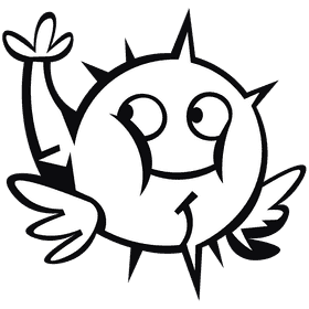 Pufferfish smile black and white clipart