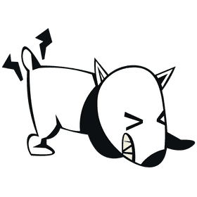 Puppy angry black and white clipart
