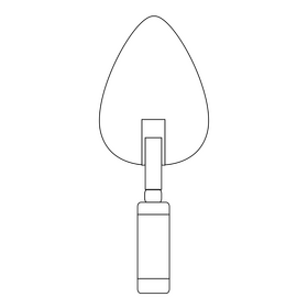 Cement trowel drawing black and white clipart