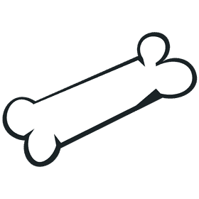 Puppy bone black and white clipart