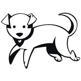 Puppy brown black and white clipart