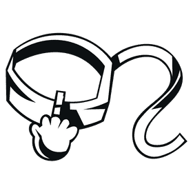 Puppy collar black and white clipart