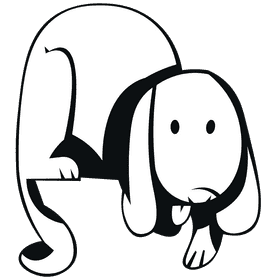 Puppy grey black and white clipart