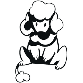 Puppy puddle black and white clipart