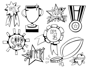 Reward black and white vector