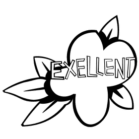 Reward badge black and white clipart