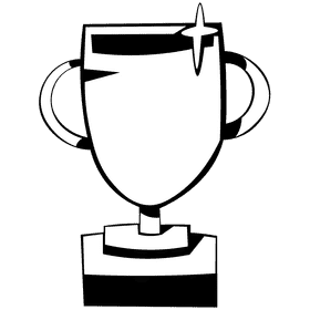 Reward cup black and white clipart