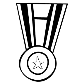 Reward medal black and white clipart