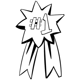 Reward star black and white clipart