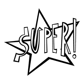 Reward superstar black and white clipart