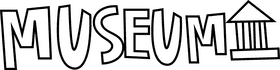 Museum sign black and white clipart
